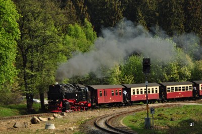 Brockenbahn mit Dampflokomotive
